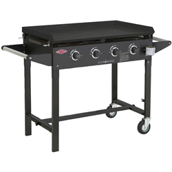 BeefEater Clubmate Black 4 Burner BBQ & Trolley w/ Cast Iron Burners & Hotplate