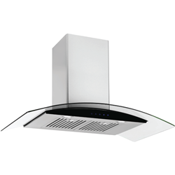 Emilia 90cm Curved Glass SS Canopy Rangehood