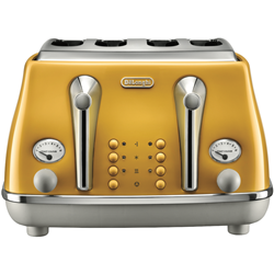 DeLonghi Icona Capitals Yellow 4 Slice Toaster
