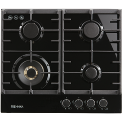 Technika 60cm Gas on Glass Black Cooktop