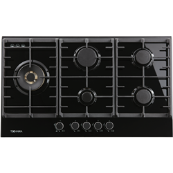 Technika 90cm Gas on Glass Black Cooktop