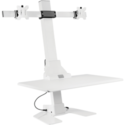 Ergovida Dual Monitor Electric Workstation White