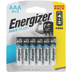 Energizer Max Plus AAA Batteries 4+2 pack