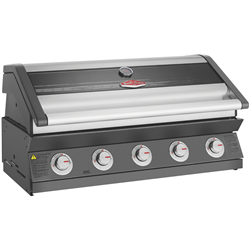 BeefEater 1600 Series Dark 5 Burner Built In BBQ w/ Cast Iron Burners & Grills - Body Only
