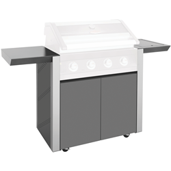 BeefEater 1600 Series Dark 4 Burner Built In BBQ Trolley w/ Side Burner