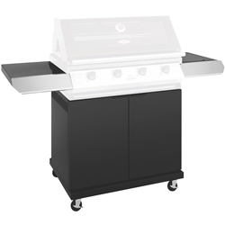BeefEater 1200 Series Black Enamel 4 Burner BBQ Trolley w/ Side Burner