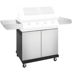 BeefEater 1200 Series Stainless Steel 4 Burner BBQ Trolley w/ Side Burner & Shelf
