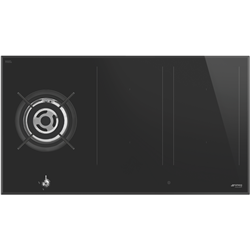 Smeg Classic 90cm Induction Combination Gas Cooktop Black