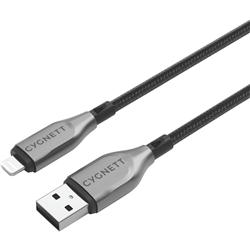 Cygnett USB 2.0 Armoured braided USB A Lightning 2m Black