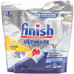 Finish PK 18 All In 1 Dishwashing Tablets - Lemon Sparkle