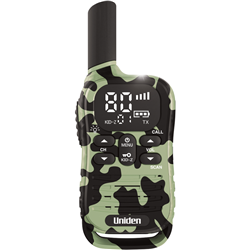 Uniden 80 Channel UHF Radio With Kid Zone USB-C Charging Camo Green