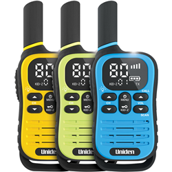 Uniden 80 Channel UHF Radio With Kid Zone USB-C Charging Triple Pack