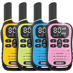 Uniden 80 Channel UHF Radio With Kid Zone USB-C Charging Quad Pack