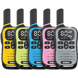 Uniden 80 Channel UHF Radio With Kid Zone USB-C Charging Five Pack